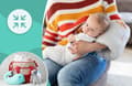 Miniatyrbild 3 av 11: Amningskudde liten ammningsmuff mini amningskudde bebisarm amningskudde armkudde för på resande fot amningskudde bomull