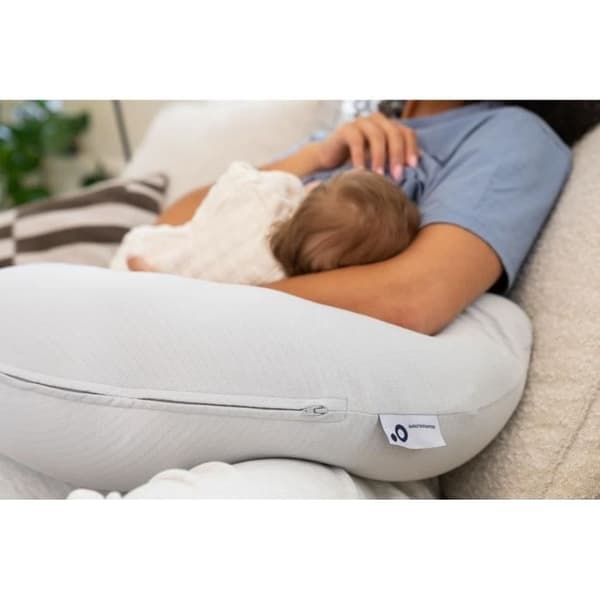 doomoo Twisty 2 in 1 Graviditets- och amningskudde - Ultra Comfort - Ultrafin mikropärlfyllning, grå