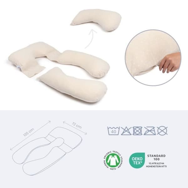 doomoo Maxxy Graviditets- och amningskudde - XXL-format - Ultra Bekväm, Beige