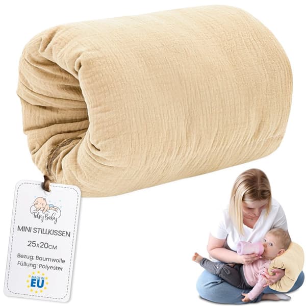 Ammepude muslin lille Amme- og ammepude til på farten 20 cm - Ammepude til armlæn og positioneringspude til babyarmlæn, ammepude lavet af vi