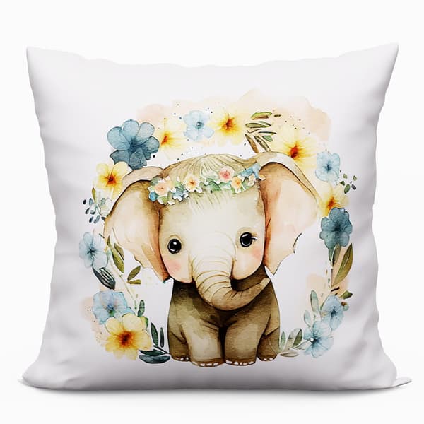 40x40 Dekorativ Børnepude Elefant
