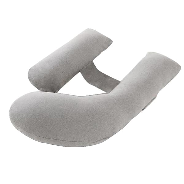 Graviditetskudde, Justerbar Velcro-design, Mjuk mikrofiberfyllning,Mörkgrå