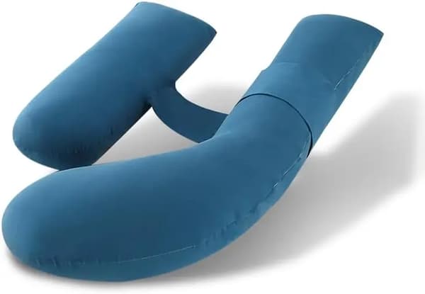 Graviditetskrop pude, justerbart velcro-design, blødt mikrofiberfyld,Mørkeblå
