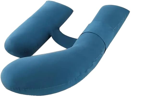 Graviditetskrop pude, justerbart velcro-design, blødt mikrofiberfyld,Mørkeblå