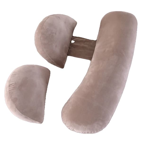 Gravidkudde, U-formad design, mjuka kuddar, En sammet khaki