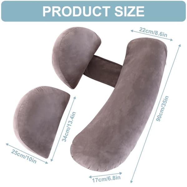 Gravidkuddar, U-formad design, Perfekt för sidoliggare, D Velvet Grey