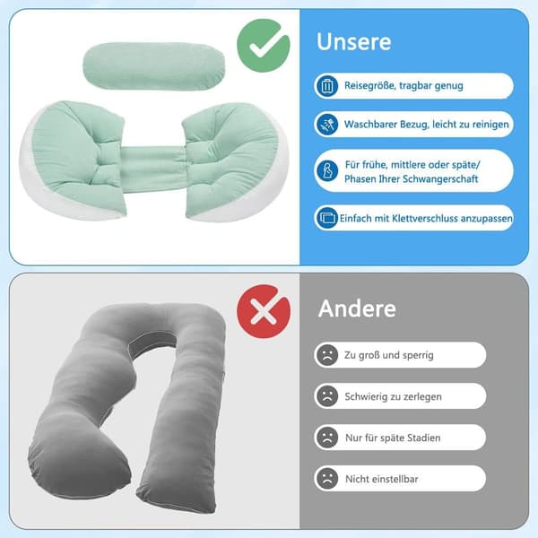 Lollanda Sideliggende pude, ammepude og graviditetspude – ergonomisk design med aftageligt og vaskbart pudebetræk