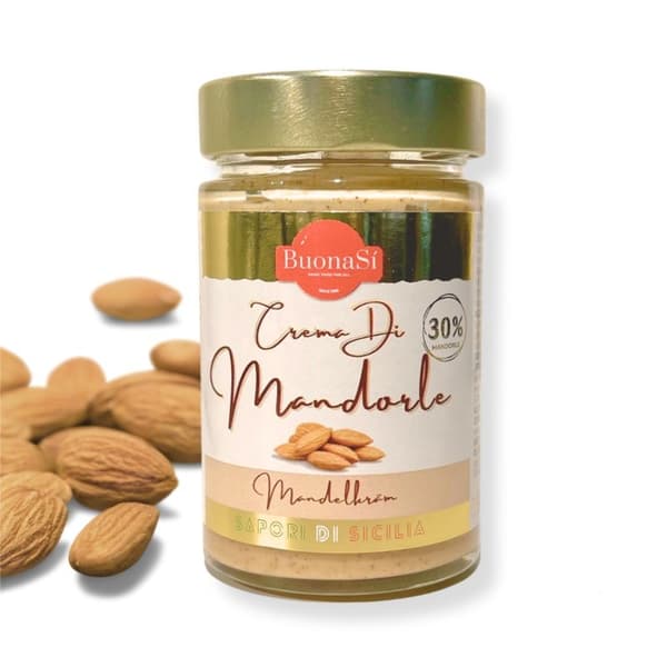 BuonaSí Mandelkräm 190g – 30 % Äkta Siciliansk Mandel