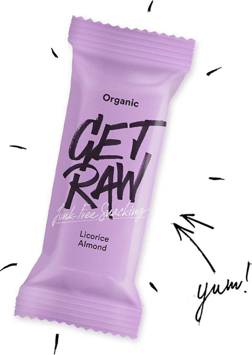 Bar GET RAW Licorice och Almond 42g 12st