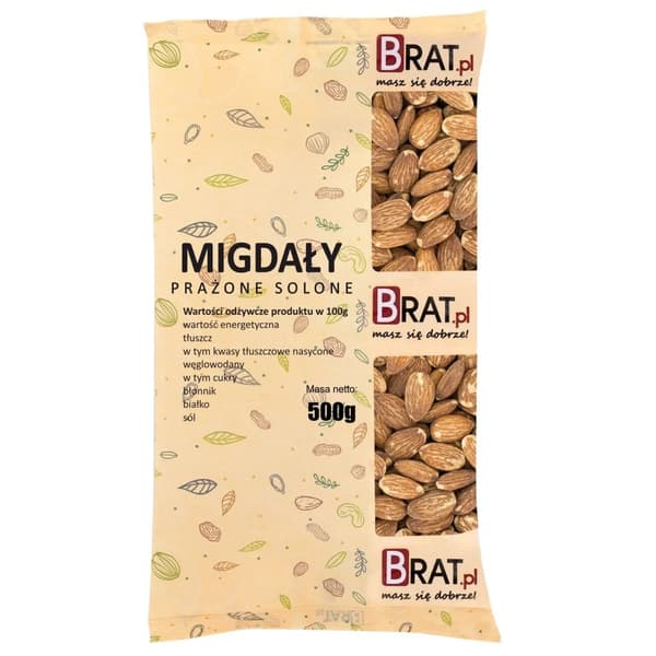 Paahdettuja suolattuja manteleita 500 g