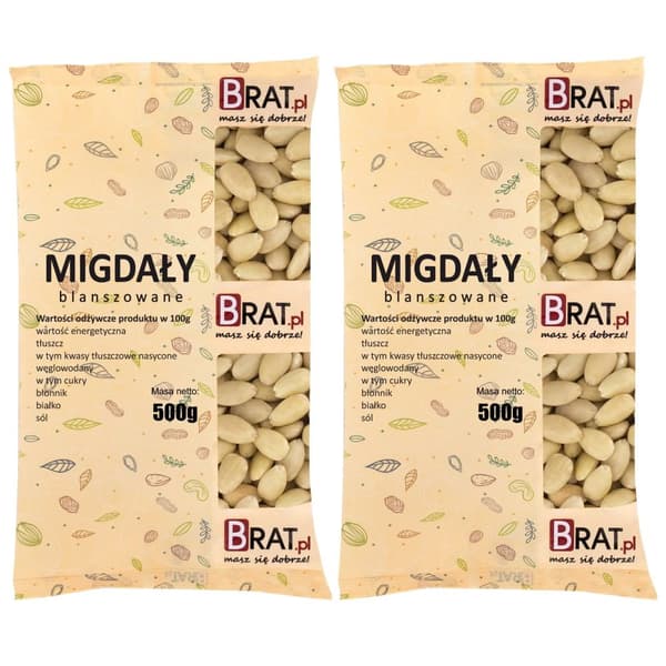 Blancherede mandler 1 kg (2 x 500 g)