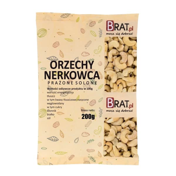 Paahdettuja suolattuja cashewpähkinöitä 200 g