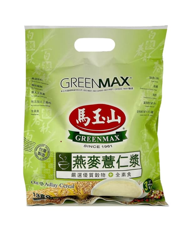 Oat/Jobs Tear Cereal Spannmål Mix Vegan 30gx12påse/förp Green Max Taiwan