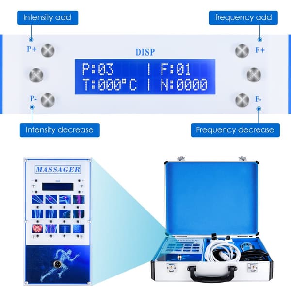 Shockwave Therapy Machine, lindring af muskelsmerter, 7 stk. sendersæt