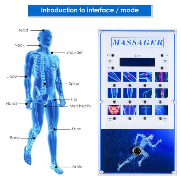 Shockwave Therapy Machine, lindring af muskelsmerter, 7 stk. sendersæt