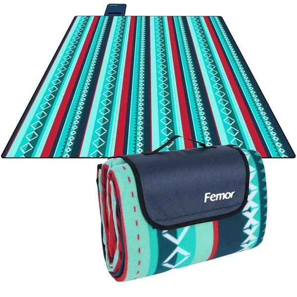 Picnic tæppe, vandtæt design, ekstra stor størrelse 300x300 cm,300x300cm, Grøn