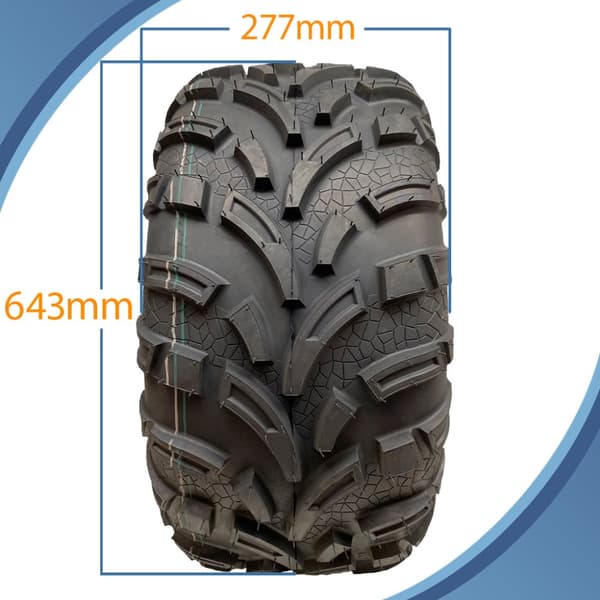25x11.00-12 Quad ATV Däck 6ply Wanda P373A E-Marked Road Legal Däck (uppsättning av 3)