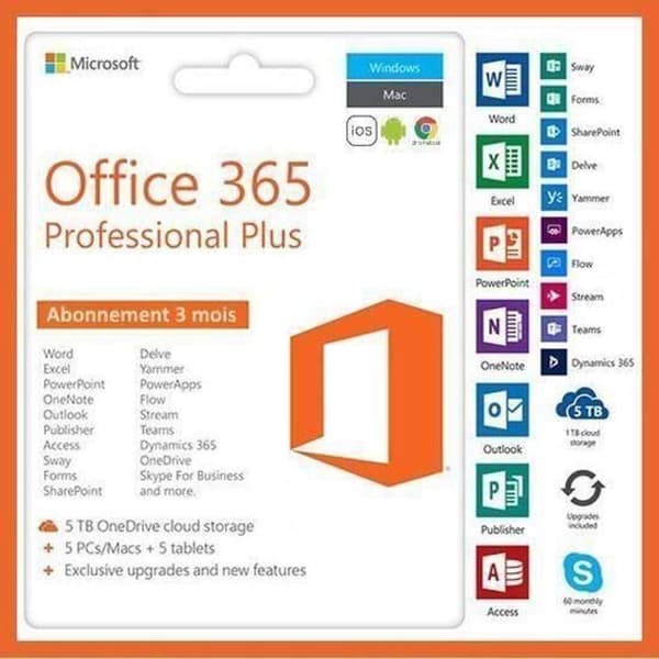 Microsoft Office 365 (giltig i 3 månader) för PC / Mac / Android / iOS - Ladda ner - 2 timmars leverans via e-post