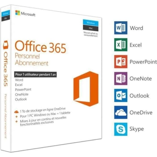 Kontorsprogramvara - Microsoft - Office 365 Personlig - 1 To lagring - PC och Mac - 1 licens