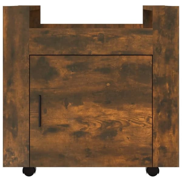 kontorvogn 60x45x60 cm konstrueret træ røget egetræsfarve