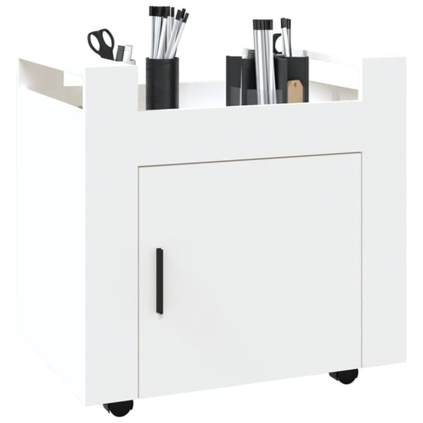 kontorvogn 60x45x60 cm konstrueret træ hvid