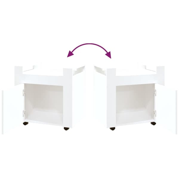 kontorvogn 60x45x60 cm konstrueret træ hvid