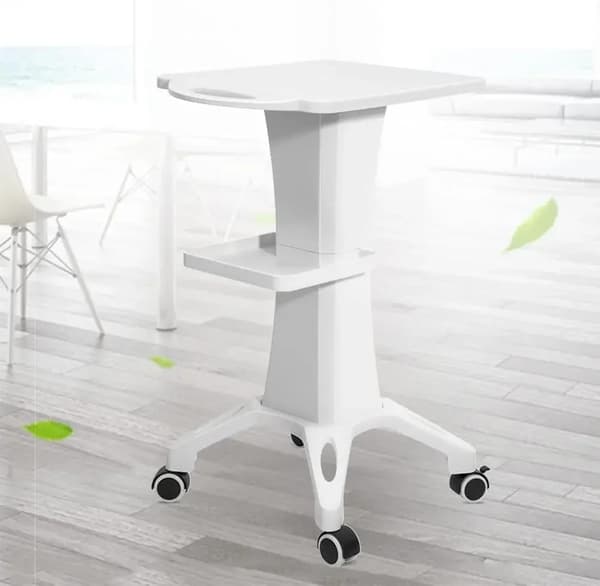 Skønhedssalon Spa Trolley Vogn, Høj Stærk ABS Materiale, 50 kg Belastningsevne, Dimensioner 37x45x72 cm,HVID