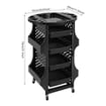 Miniatyrbillede 2 af 2: Salon Opbevaringsvogn, Moderne Design, 5 Hylder, Sort,Fire side rammer