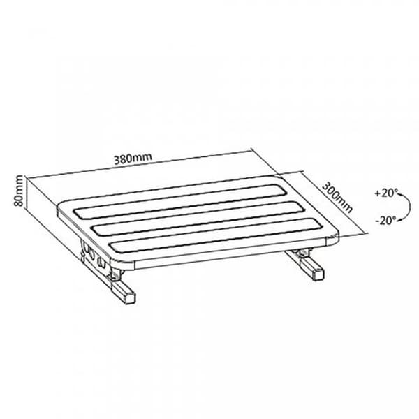 Fodstøtte MacLean MC-831 Sort 30 cm