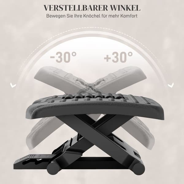 Fodskammel, 46x35x11/13,5/17 cm, Sort
