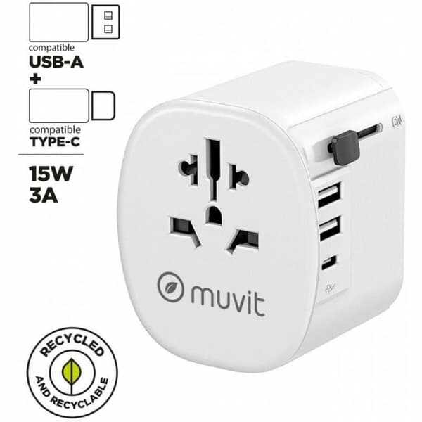 Vegglader Muvit MCADP0006 15 W Hvit