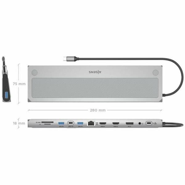 USB-HUB Aisens ASUC-12P020-GR
