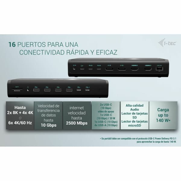 Latausasema i-Tec CA6MONITORDOCKPD