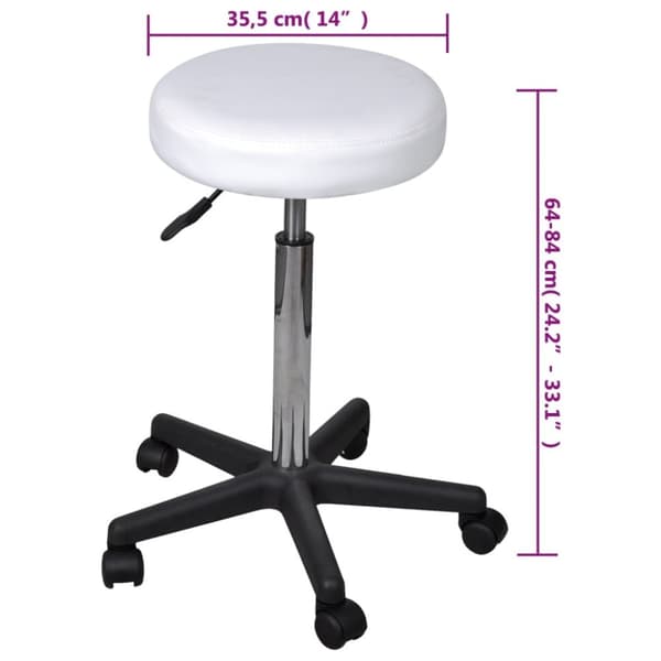 vidaXL Kontorspall vit