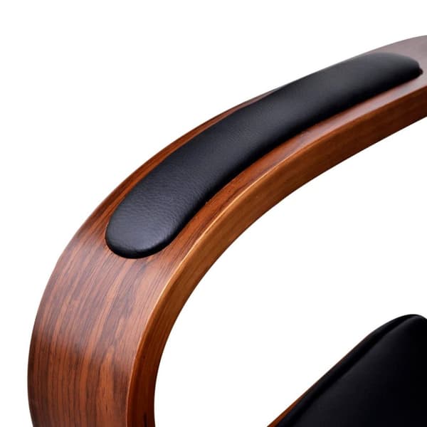 vidaXL Kontorsstol snurr med nackstöd och konstläderklädsel Bentwood