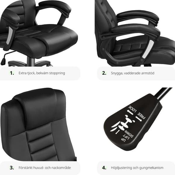 Ergonomisk kontorsstol - svart