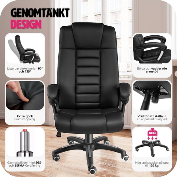 Ergonomisk kontorsstol - svart