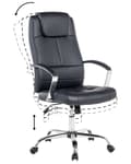 Miniatyrbild 7 av 11: Kontorsstol Svart Konstläder Snurrstol Justerbar Recliner