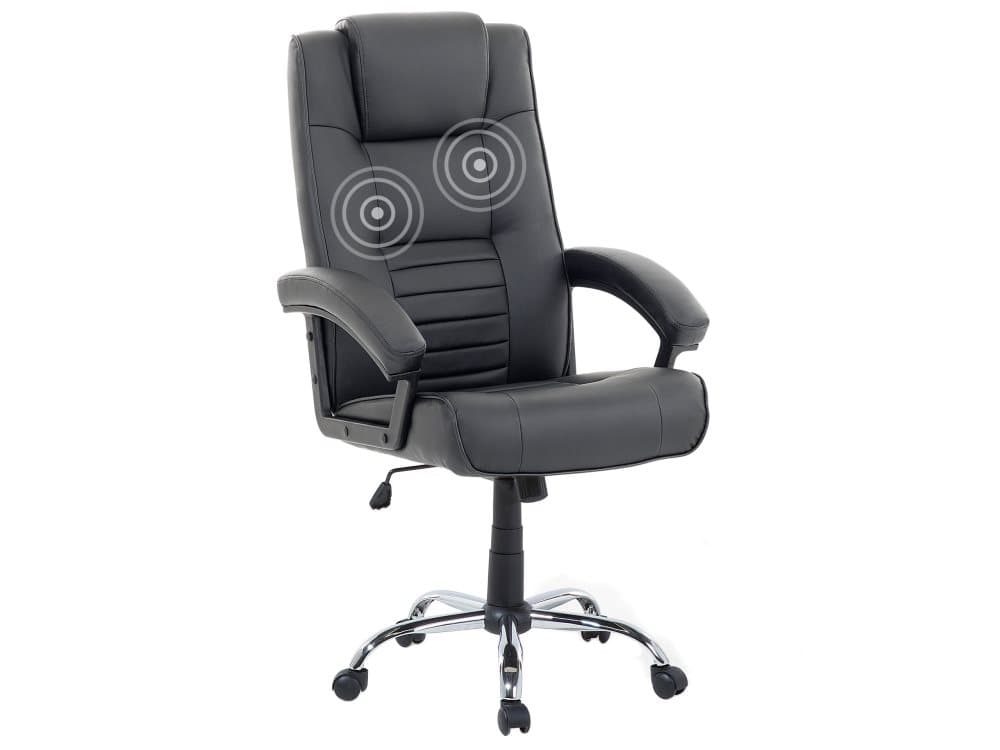 Kontorsstol med massage + värmefunktion konstläder svart COMFORT