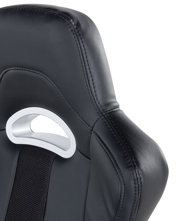 Kontorsstol Ergonomisk svart konstläder Justerbart ryggstöd i höjdled Gaming