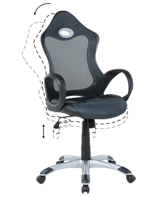 Työtuoli vihreänharmaa 67 x 109-119 x 67 cm polyesteri kallistettava pyörivä ergonominen