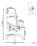 Miniatyrbild 3 av 11: Kontorsstol Mörkgrå Meshtyg och konstläder Gaslift Justerbar snurrstol med recliner-funktion