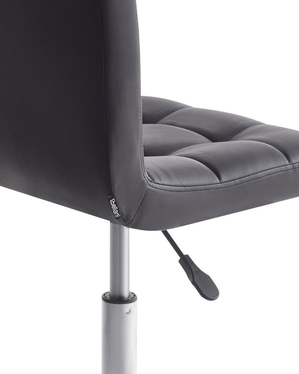 Kontorstol Svart Polyester Metall Ergonomisk Hållbar Nylonhjul