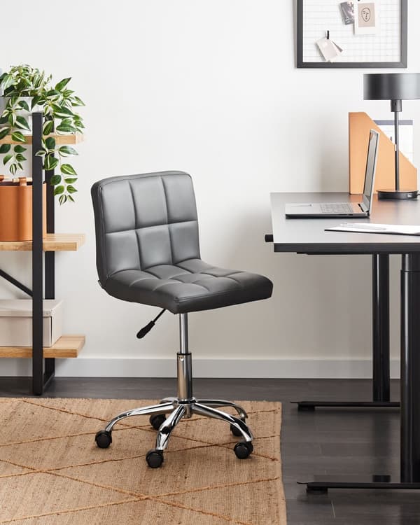 Kontorstol Blå Polyester Metall Ergonomisk Hållbar Nylonhjul