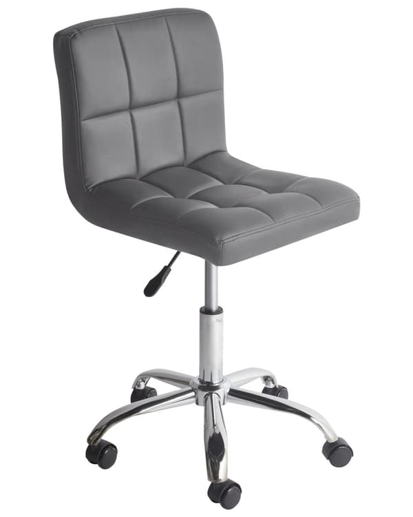 Kontorstol Blå Polyester Metall Ergonomisk Hållbar Nylonhjul
