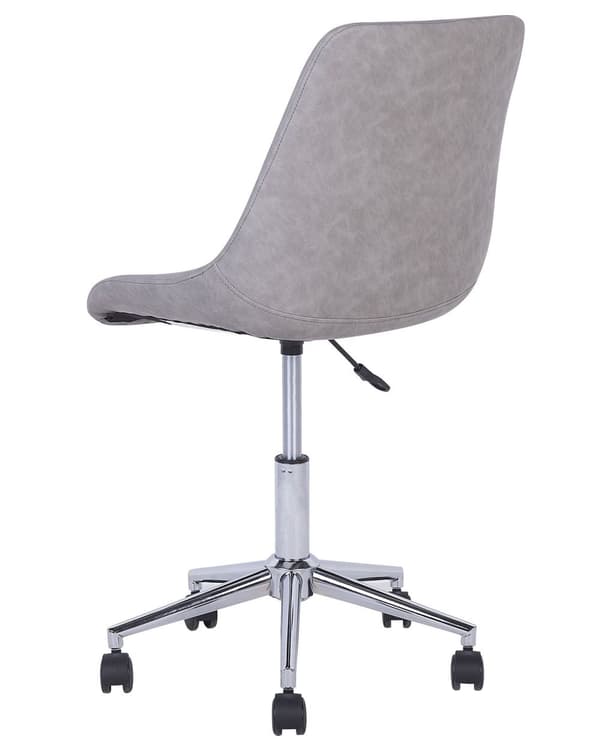 Tuoli vaaleanharmaa 57 x 83-96 x 57 cm keinonahka vaneri metalli timanttitikkaus kääntyvä
