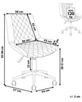 Pikkukuva 3 / 11: Tuoli musta 57 x 83-96 x 57 cm keinonahka vaneri metalli timanttitikkaus kääntyvä