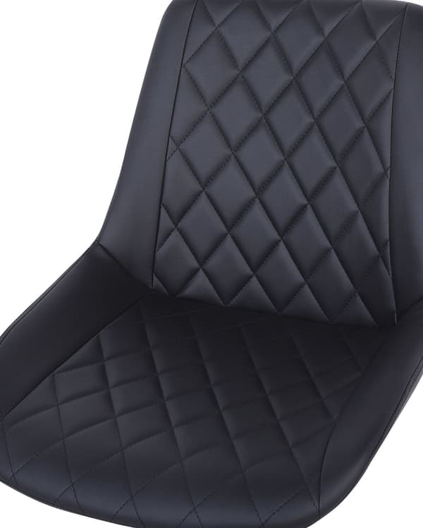 Tuoli musta 57 x 83-96 x 57 cm keinonahka vaneri metalli timanttitikkaus kääntyvä