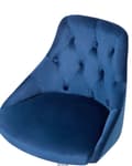 Pikkukuva 8 / 9: Työtuoli laivastonsininen sametti verhoiltu 60 x 75-85 cm säädettävä pyörillä kääntyvä napitettu glamour