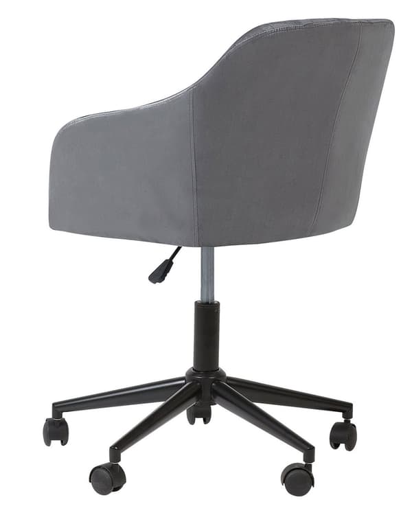 Työtuoli harmaa sametti verhoiltu ⌀ 64 x 79-89 cm korkeussäädettävä kääntyvä pyörillä turvajarru moderni